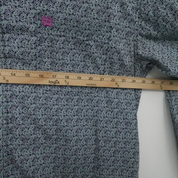 Cinch Shirt Mens XL Blue Paisley Western Rodeo Cowboy Button Down Long Sleeve - Picture 4 of 11